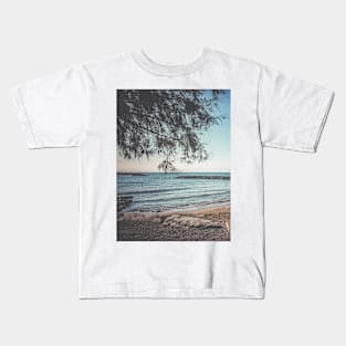 Summer Beach Sea Horizon Relax Yoga Meditation Kids T-Shirt